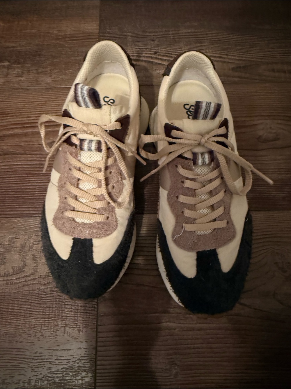 SeaVees Women's Sneakers in Cream, Brown & Black